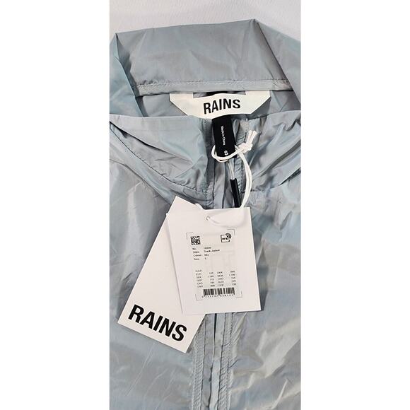 RAINS Jacket Adult Small Blue Sky Long Sleeve Zip Up Windbreaker Track Jacket - Picture 2 of 7
